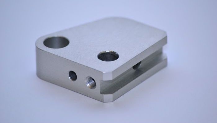 Aluminium CNC Machined food packaging conveyor bracket